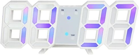 ساعة رقمية ثلاثية الأبعاد RGB LED قابلة للتبديل بالألوان مع ميزات محسنة مع ميزات محسنة: التقويم، المنبه، عرض درجة الحرارة، سطوع قابل للتعديل، وإضاءة ليلية شبه ساطعة تلقائية in Saudi Arabia