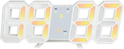 ساعة رقمية ثلاثية الأبعاد RGB LED قابلة للتبديل بالألوان مع ميزات محسنة مع ميزات محسنة: التقويم، المنبه، عرض درجة الحرارة، سطوع قابل للتعديل، وإضاءة ليلية شبه ساطعة تلقائية in Saudi Arabia