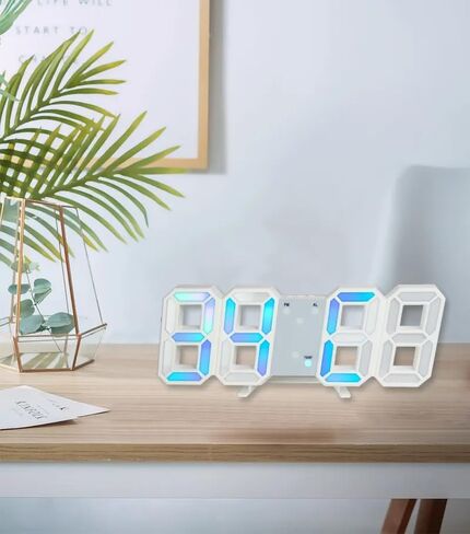 ساعة رقمية ثلاثية الأبعاد RGB LED قابلة للتبديل بالألوان مع ميزات محسنة مع ميزات محسنة: التقويم، المنبه، عرض درجة الحرارة، سطوع قابل للتعديل، وإضاءة ليلية شبه ساطعة تلقائية in Saudi Arabia