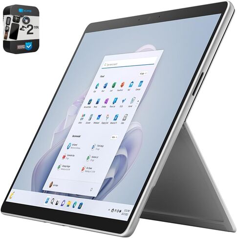 Microsoft Surface Pro 9 13" Touch Tablet, Intel i7, 16GB/256GB, Platinum Bundle with 2 YR CPS Enhanced Protection Pack in Kuwait