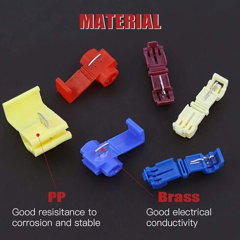 Hilitchi 100pcs 22/18 18-14 12/10 Gauge Quick Splice Electrical Terminals Connector Assortment Set in Saudi Arabia