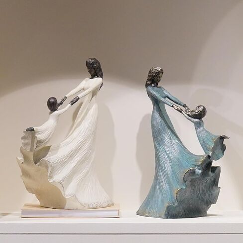 Living Room Decor Collectible Figurines - Mom and Child Playing Ornament, Modern Art Home Decoration Sculpture for Mothers Day Birthday Thanksgiving Office Shelf Bedroom Decor Gift in Saudi Arabia