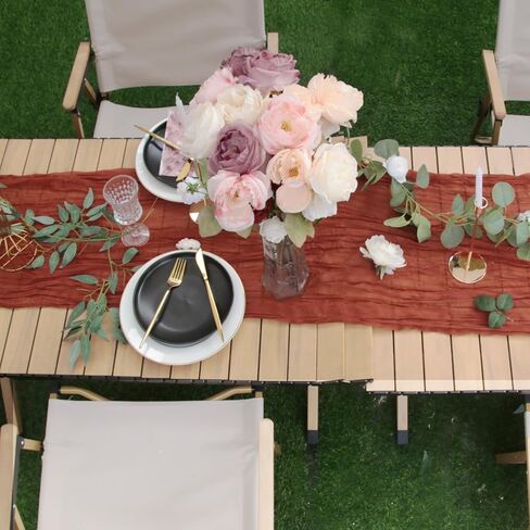 Herda 13.3Ft Long Cheesecloth Table Runner Beige,160 in Rustic Boho Gauze Sand Table Runner Cheese Cloth for Weddings Bridal Baby Shower Birthday Parties Sheer Table Scarf Decorations (Ivory Cream) in Saudi Arabia