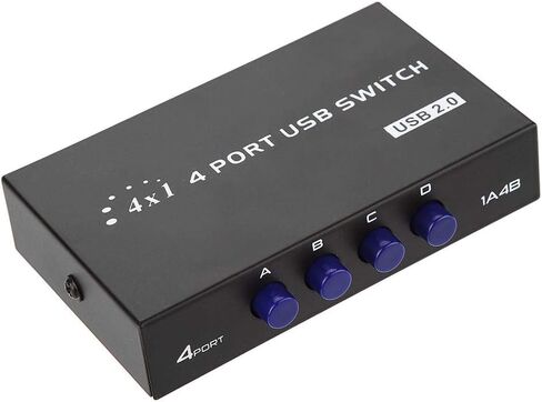 2/4 Port USB 2.0 Sharing Switch Box, USB Manual Sharing Switch for 2/4 PC Printer Scanner to Share USB Devices,No Need of External Power(4 Port) in Saudi Arabia