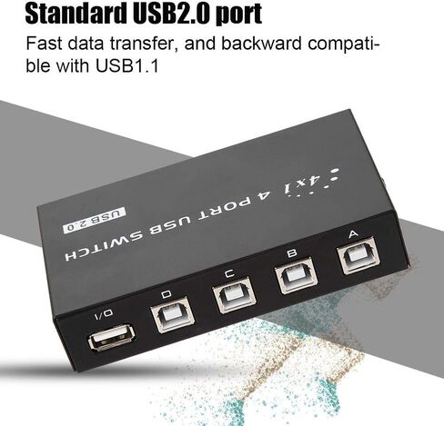 2/4 Port USB 2.0 Sharing Switch Box, USB Manual Sharing Switch for 2/4 PC Printer Scanner to Share USB Devices,No Need of External Power(4 Port) in Saudi Arabia