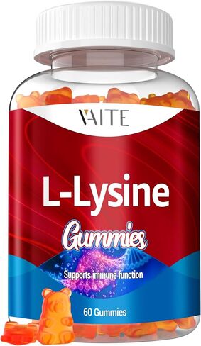 L-Lysine 1000mg Gummies - Supports Skin, Lip,Vegan, Gluten Free, Vitamins for Kids & Adults Tissue Health & Immune System, Chewables, Amino Acid Vitamin Supplement & Complex Supplements, Non-GMO in Saudi Arabia