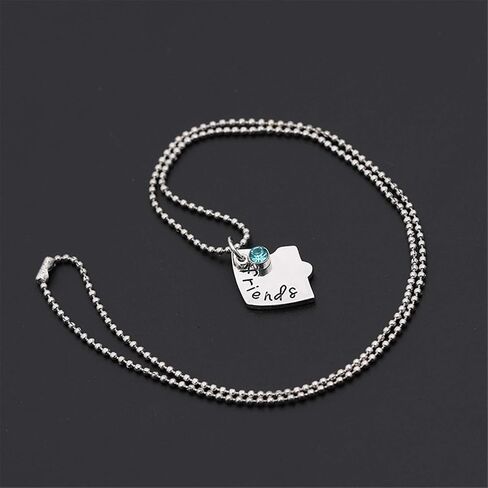 coadipress BFF Best Friend Necklaces for 3 Girls Fashion Rhinestone Crystal Alloy Heart Matching Puzzle Forever and Ever Friendship Pendant Necklaces in Saudi Arabia
