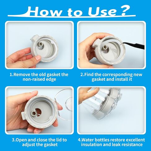 9PCS Water Bottle Gasket Replacement, Silicone Lid Sealing Ring for 40oz Thermoflask Replacement Gasket Thermoflask Lid Replacement with Tweezers for Water Bottle Leak Proof in Saudi Arabia