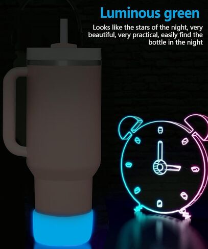 4Pcs for Stanley Boot, Protective Silicone Boot for Stanley Quencher 40 oz & IceFlow 20oz 30oz and Hydro Flask 12-24oz, Anti-Slip Bottle Bottom Sleeve Cover, Glow in the Dark in Saudi Arabia