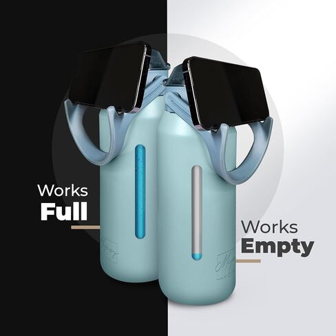 Hot and Cold Water Bottle with Phone Holder - Insulated Water Bottles with Straw- Stainless Steel Flask- 44oz (1300 ml) Double Walled Vacuum, Leak Proof– Sports, Travel & Gym Water Bottle - Aqua Blue in Saudi Arabia