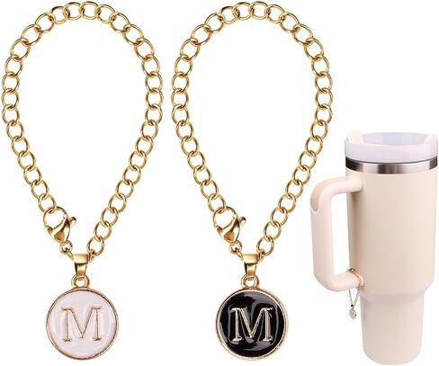 قطعتان من سحر حرف زجاجة المياه كإكسسوارات كأس ستانلي، سحر مقبض حرف معرف الاسم لكوب ستانلي البسيط الحديث، سحر أولي مستدير in Kuwait