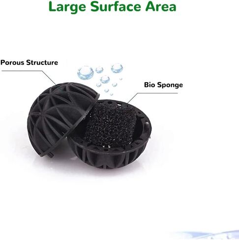 J-star 1.1 Lbs Ceramic Rings for Aquarium Filter, Bioballs Filter Media for Ponds, Eco-Friendly Ceramic Bio Filter Media with Mesh Bag, for Wall-Mounted Filter Equipment, Filter Bucket and etc.… in Saudi Arabia