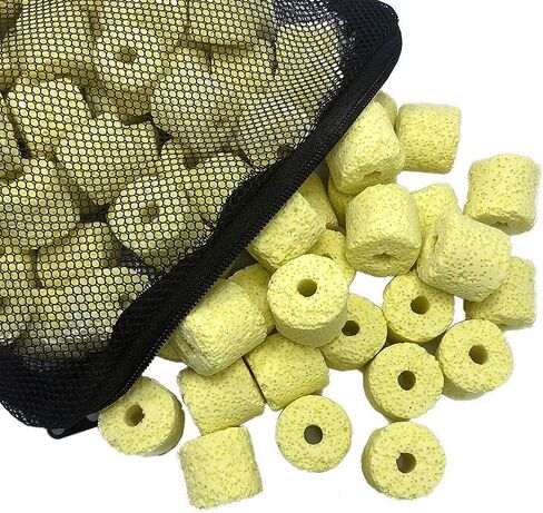 J-star 1.1 Lbs Ceramic Rings for Aquarium Filter, Bioballs Filter Media for Ponds, Eco-Friendly Ceramic Bio Filter Media with Mesh Bag, for Wall-Mounted Filter Equipment, Filter Bucket and etc.… in Saudi Arabia
