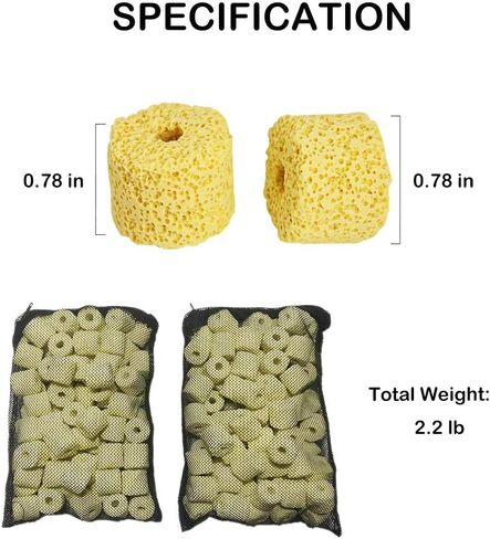 J-star 1.1 Lbs Ceramic Rings for Aquarium Filter, Bioballs Filter Media for Ponds, Eco-Friendly Ceramic Bio Filter Media with Mesh Bag, for Wall-Mounted Filter Equipment, Filter Bucket and etc.… in Saudi Arabia