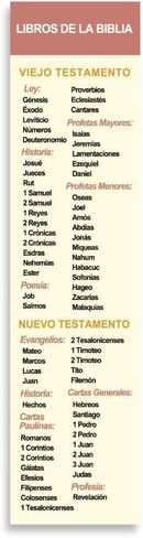 إشارة مرجعية مسيحية إسبانية مقاس 8 × 2 بوصة مع كتب حزم الكتاب المقدس | Marcador en Español con Los Libros De La Biblia (منفردة) in Kuwait