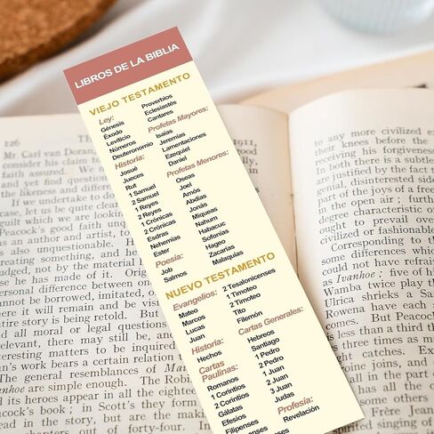 إشارة مرجعية مسيحية إسبانية مقاس 8 × 2 بوصة مع كتب حزم الكتاب المقدس | Marcador en Español con Los Libros De La Biblia (منفردة) in Kuwait
