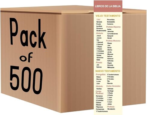 إشارة مرجعية مسيحية إسبانية مقاس 8 × 2 بوصة مع كتب حزم الكتاب المقدس | Marcador en Español con Los Libros De La Biblia (منفردة) in Kuwait