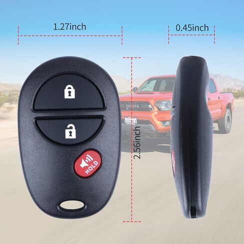 1 مفتاح السيارة فوب استبدال لتويوتا تاكوما تندرا سيينا سيكويا هايلاندر دخول بدون مفتاح التحكم عن بعد GQ43VT20T 315Mhz 3btn in Kuwait