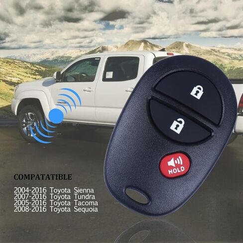 1 مفتاح السيارة فوب استبدال لتويوتا تاكوما تندرا سيينا سيكويا هايلاندر دخول بدون مفتاح التحكم عن بعد GQ43VT20T 315Mhz 3btn in Kuwait