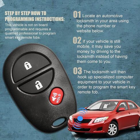 1 مفتاح السيارة فوب استبدال لتويوتا تاكوما تندرا سيينا سيكويا هايلاندر دخول بدون مفتاح التحكم عن بعد GQ43VT20T 315Mhz 3btn in Kuwait