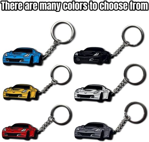 Car Keychain for Corvette C6 C7 C8 Accessories Metal Enamel Key Chain Ring 3D Model Sports car Key chain in Saudi Arabia