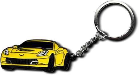 Car Keychain for Corvette C6 C7 C8 Accessories Metal Enamel Key Chain Ring 3D Model Sports car Key chain in Saudi Arabia