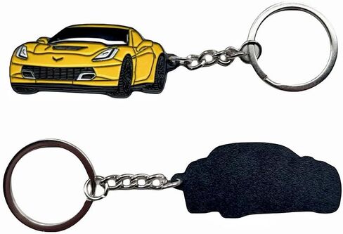 Car Keychain for Corvette C6 C7 C8 Accessories Metal Enamel Key Chain Ring 3D Model Sports car Key chain in Saudi Arabia
