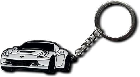 Car Keychain for Corvette C6 C7 C8 Accessories Metal Enamel Key Chain Ring 3D Model Sports car Key chain in Saudi Arabia