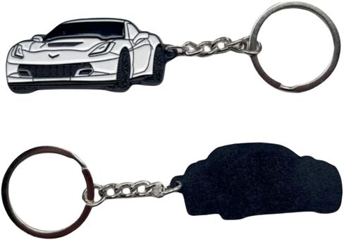 Car Keychain for Corvette C6 C7 C8 Accessories Metal Enamel Key Chain Ring 3D Model Sports car Key chain in Saudi Arabia