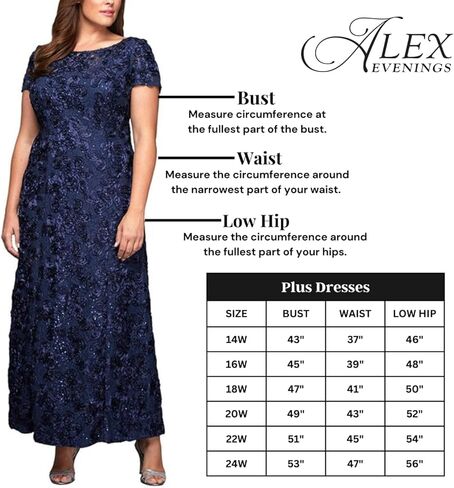 Alex Evenings Women's Plus Size Stretch Sequin Bodice Empire Waist Long Dress, Perfect for Formal Events in Saudi Arabia