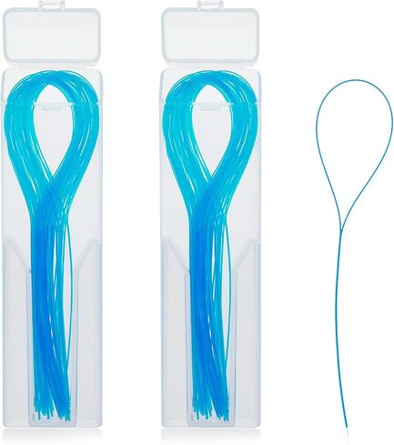 100 Pcs Floss Threaders Multifunctional Deep Clean Floss for Braces, Bridges, and Implants Dental Threader (Blue) in Saudi Arabia