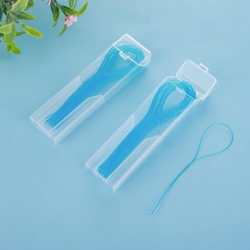 100 Pcs Floss Threaders Multifunctional Deep Clean Floss for Braces, Bridges, and Implants Dental Threader (Blue) in Saudi Arabia