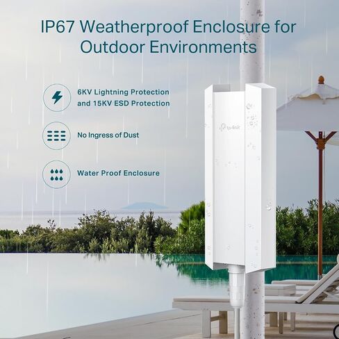 TP-Link EAP610-Outdoor | Omada True WiFi6 AX1800 Gigabit Outdoor Access Point | Mesh, Seamless Roaming, MU-MIMO | PoE+ Powered | IP67 (Renewed), White in Saudi Arabia