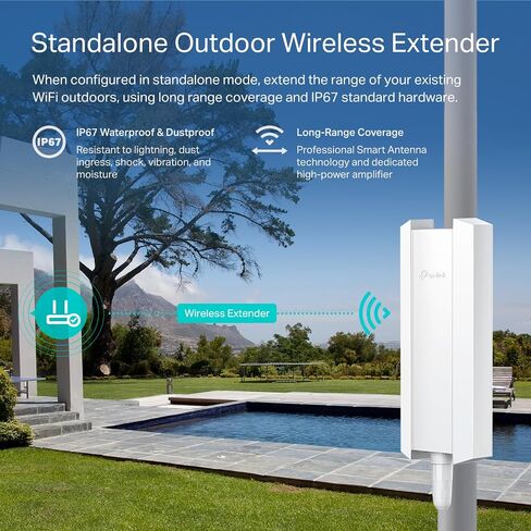 TP-Link EAP610-Outdoor | Omada True WiFi6 AX1800 Gigabit Outdoor Access Point | Mesh, Seamless Roaming, MU-MIMO | PoE+ Powered | IP67 (Renewed), White in Saudi Arabia