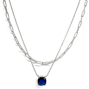 mdun Layered Choker Necklaces Handmade Multilayer Adjustable Layering Chain Gold Plated Necklaces Set for Women Girls_sapphire