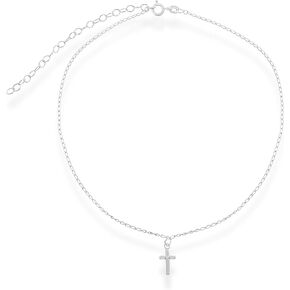 Beaux Bijoux Choker Cross Necklace for Women Sterling Silver 14k Gold Plated | Dainty Small Silver or Gold Cross Choker Pendant Necklace
