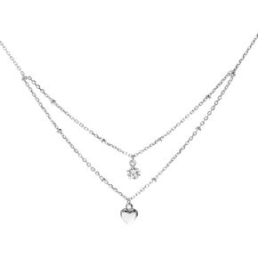 SLUYNZ 925 Sterling Silver Layered Necklace Chain Star Choker Necklace for Women Teen Girls Heart Choker Necklace