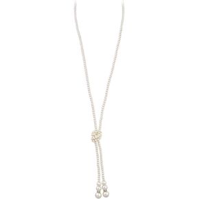 1920s Flapper Faux Pearls Long Beaded Necklace, Gatsby Ballgown Cosplay Necklace, Old School Vintage Layered Pearls Necklace for Women Girls Prom Jewelry