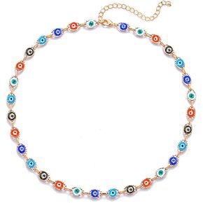 HUASAI Evil Eyes Choker Necklace for Women Evil Eye Necklace Choker Ojo Necklace for Teen Girls