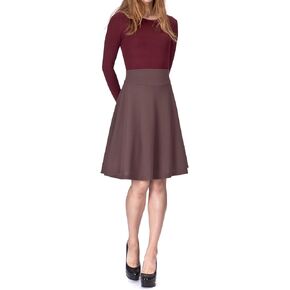 Dani's Choice Impeccable Elastic High Waist A-line Full Flared Swing Skater Knee Length Skirt