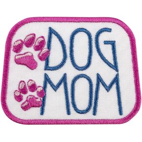 EMBROVERSE Dog Mom Patch - Dog Lover Patch - Dog Owner Accessory - Iron On Gift Patches - 3.1 x 2.4 inches