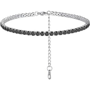 FindChic 925 Sterling Silver Figaro/Cuban Link Italian Chain Bracelets for Women Men 3MM/5MM Width 6.3'' to 8.3'' Length Adjustable, with Gift Box