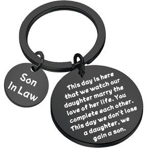 MAOFAED Son In Law Gift Son In Law Keychain Wedding Gift Groom Gift from Mother In Law Father In Law