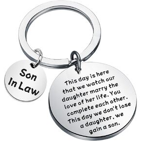 MAOFAED Son In Law Gift Son In Law Keychain Wedding Gift Groom Gift from Mother In Law Father In Law