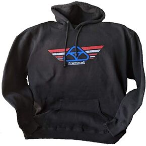 Liquid Eyewear 2XL Black Hooded Sweatshirt Patriot Logo - Made in America Printed ON The Back
