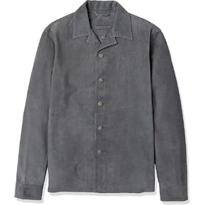 John Varvatos Men's Simo Leather Camp Shirt