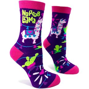 Fabdaz No Prob Llama Novelty Crew Socks for Women