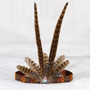Feather Headdress Headband Native American Indian Style Headwear Chief Costume Headpiece for Halloween Carnival in Saudi Arabia