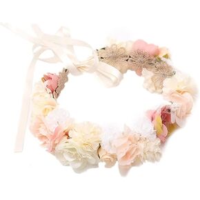 Flower Headband Green Leaf Crown Wedding Floral Headband for Wedding Festival Party in Saudi Arabia