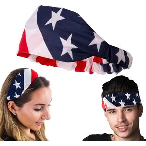 Patriotic Headband - Unisex - American Flag Headband - Patriotic Hair Accessories - Flag Headband by CoverYourHair